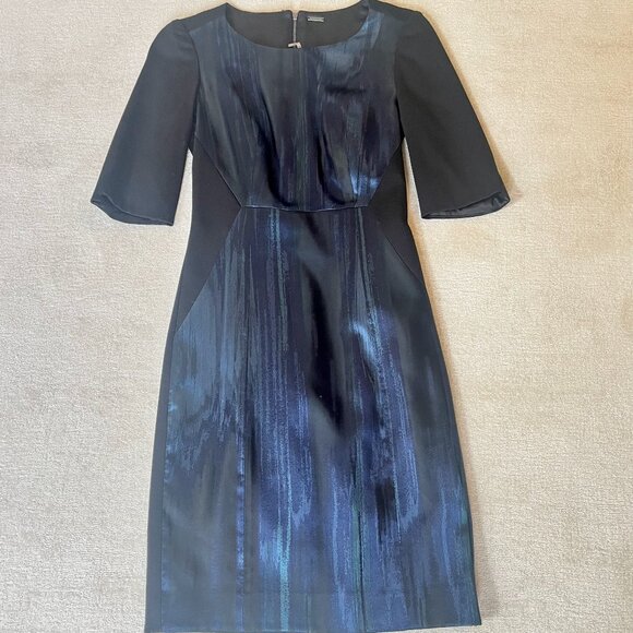 Elie Tahari Estelle Dress Cocktail Blue/Black sz 0 Retail $448 - Picture 2 of 9